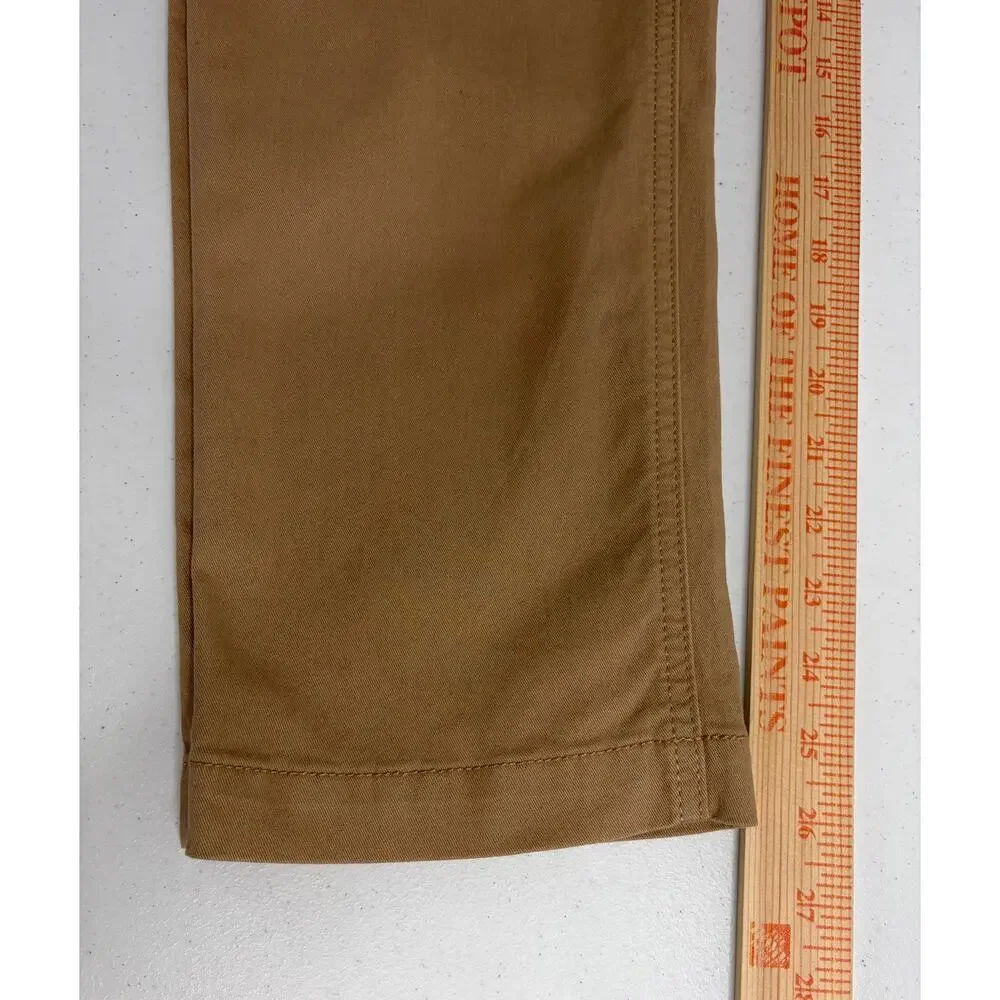 LOFT The Monroe Slim Pants Sz 4 Khaki Tan Mid Rise Stretch Ankle Preppy Classic